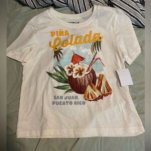 Modern Lux Cream Pina Colada Graphic Crop Top